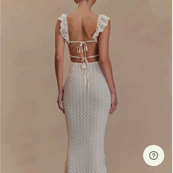 MESHKI Ezra Lace Maxi Dress - Ivory - Picture 2 of 9